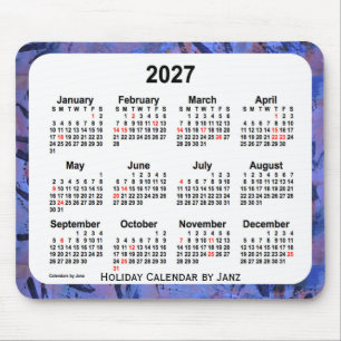 Tapis De Souris Calendrier des fêtes bleues 2027 par Janz Mouse P