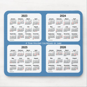 Tapis De Souris Calendrier des fêtes bleues en acier 2023-2026 par