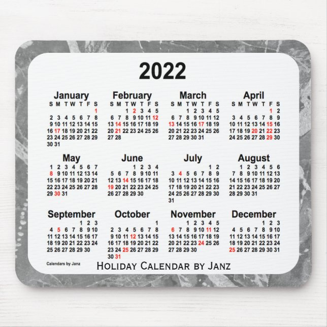 Tapis De Souris Calendrier des fêtes d'argent 2022 par Janz Mouse  (Devant)