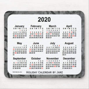 Tapis De Souris Calendrier des fêtes noires de Janz Mouse Pad 2020