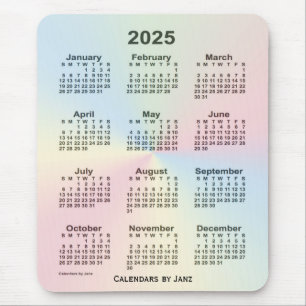 Tapis De Souris Calendrier des nuages arc-en-ciel 2025 par Janz