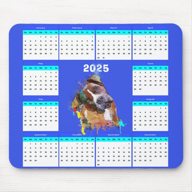 Tapis De Souris Calendrier des petits chiens de Pittie personnalis (Devant)