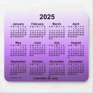 Tapis De Souris Calendrier des violets dépassés 2025 par Janz Mous