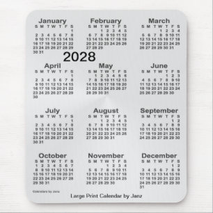 Tapis De Souris Calendrier d'impression grand format Argent 2028 p