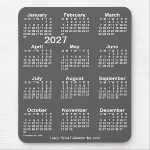 Tapis De Souris Calendrier d'impression gros charbon de bois 2027 