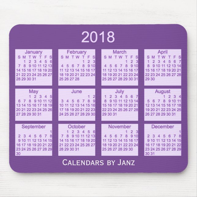 Tapis De Souris Calendrier enfermé dans une boîte 2018 par (Devant)