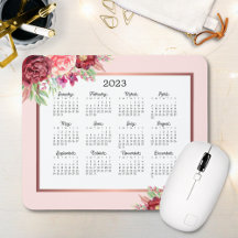 Calendrier Floral Blush Pink 2023 Rose de Bourgogn