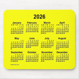 Tapis De Souris Calendrier Jaune 2026 par Janz Mouse Pad