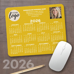 Tapis De Souris Calendrier - logo, photo, moutarde contact affaire