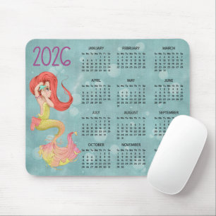 Tapis de souris Calendrier Mermaid Desk 2026
