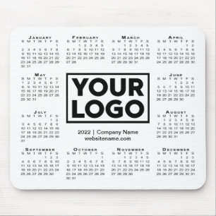 Tapis De Souris Calendrier moderne 2022 Business Company Logo Blan