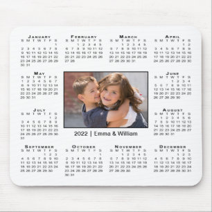 Tapis De Souris Calendrier moderne 2022 Votre photo et nom sur bla