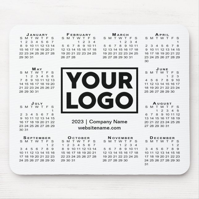 Tapis De Souris Calendrier moderne 2023 Business Company Logo Blan (Devant)