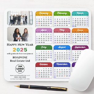 Tapis De Souris Calendrier moderne 2025 Business Photo Logo Colorf