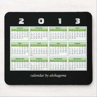 Tapis De Souris Calendrier Mousepad du vert 2013 de forêt