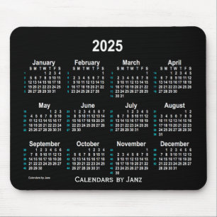 Tapis De Souris Calendrier Neon White 52 semaines 2025 par Janz
