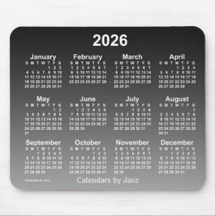 Tapis De Souris Calendrier noir défraîchi 2026 par Janz Mouse Pa