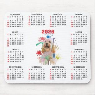 Tapis De Souris Calendrier personnalisable de chien Cockapoo migno