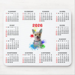 Tapis De Souris Calendrier personnalisable de Chihuahua mignon chi