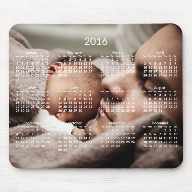 Tapis De Souris Calendrier personnalisé 2016 Mousepads Ajouter pho (Devant)