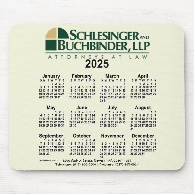 Tapis De Souris Calendrier personnalisé 2025 par Janz (Devant)