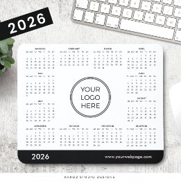 Tapis de souris calendrier personnalisé 2026 Logo