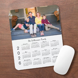 Tapis De Souris Calendrier personnalisé avec photo et nom blanc 20