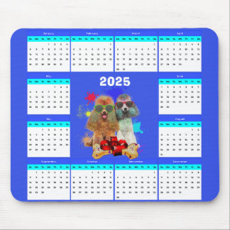 Tapis De Souris Calendrier personnalisé de caniche mignon