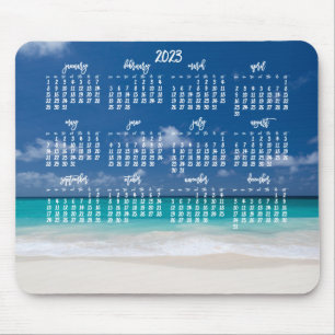 Tapis De Souris Calendrier personnalisé de la souris Plage 2023