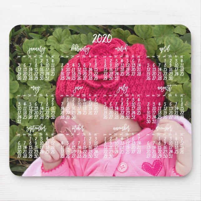 Tapis De Souris Calendrier personnalisé du carnet de souris 2020 A (Devant)