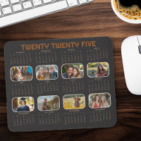 Calendrier photo 2025 Pleine année Black Mousepad