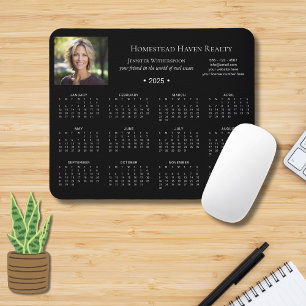 Tapis De Souris Calendrier photo de l'entreprise 2025 - noir