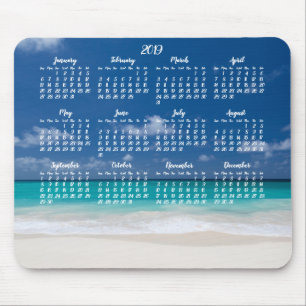 Tapis De Souris Calendrier Plage Souris 2019