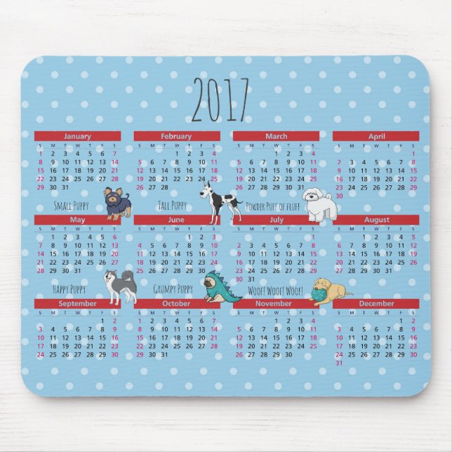 Tapis De Souris Calendrier Poem Poem 2017 (Devant)