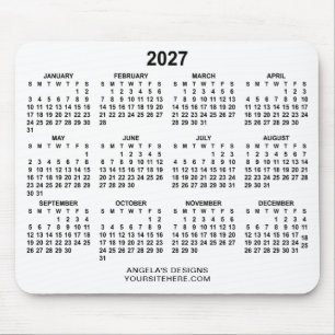 Tapis De Souris Calendrier promotionnel 2027 blanc et noir