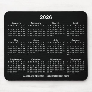 Tapis De Souris Calendrier promotionnel noir et blanc