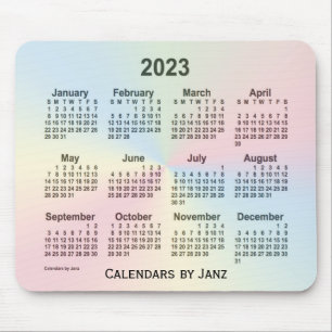 Tapis De Souris Calendrier Rainbow Cloud 2023 par Janz