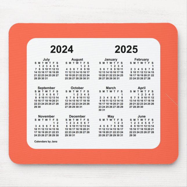 Tapis De Souris Calendrier rouge tomate 2024-2025 par Janz Mouse P (Devant)