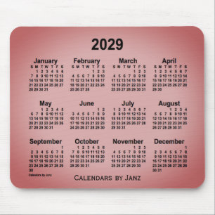 Tapis De Souris Calendrier Sangria Grey 2029 par Janz Mouse Pad