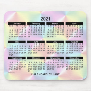 Tapis De Souris Calendrier Satin Rainbow Bold 2021 par Janz