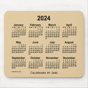 Tapis De Souris Calendrier Sepia Grey 2024 par Janz Mouse Pad