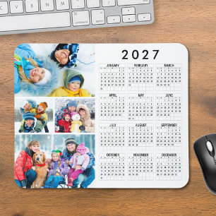Tapis De Souris Calendrier simple 2027 pour collage de 4 photos