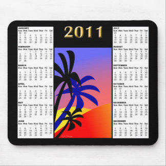 Tapis De Souris Calendrier tropical Mousepad des paumes 2011