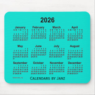Tapis De Souris Calendrier Turquoise 2026 par Janz Mouse Pad