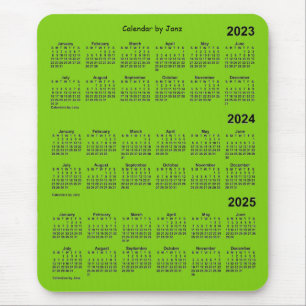 Tapis De Souris Calendrier vert 3 ans 2023-2025 Jaune par Janz Mou
