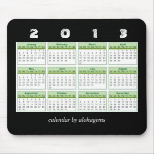 Tapis de souris Calendrier Vert Forêt Tropicale 20