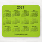 Calendrier vert jaune 2021 par Janz Mouse Pad