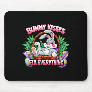 Tapis De Souris Câlins de lapin mignon règlent tout lapin drôle am