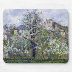 Tapis De Souris Camille Pissarro   le potager avec des arbres