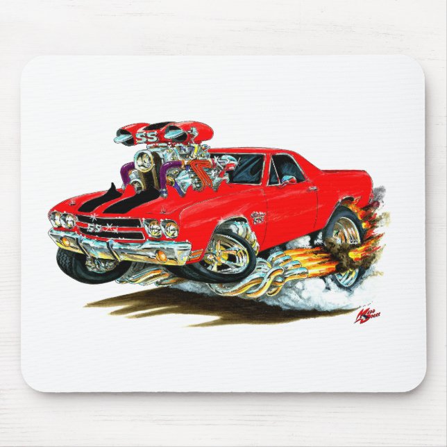 Tapis De Souris Camion 1970 Rouge-Noir d'EL Camino (Devant)